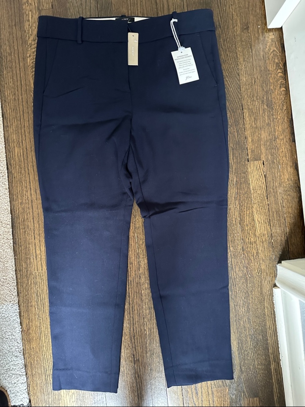 NWT J.Crew Cameron Slim Crop Pant in four-season stretch; Size 12 / Color Navy